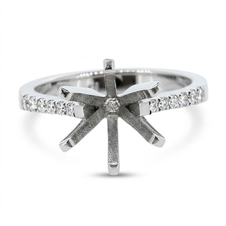 18K White Gold Multi Stone Setting : 0.12 cttw Diamonds