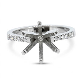 18K White Gold Multi Stone Setting : 0.12 cttw Diamonds