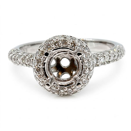 14K White Gold Multi Stone Setting : 0.75 cttw Diamonds