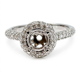 14K White Gold Multi Stone Setting : 0.75 cttw Diamonds