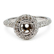 14K White Gold 0.75cttw Diamond Setting