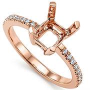 18K Rose Gold 0.10cttw Diamond Setting