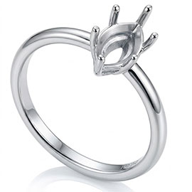 14K White Gold Solitaire Setting