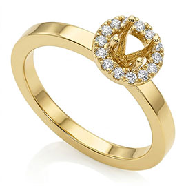 14K Yellow Gold Multi Stone Setting : 0.14 ct Diamonds