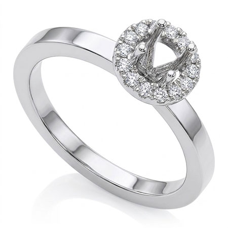 14K White Gold Multi Stone Setting : 0.14 ct Diamonds