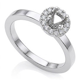 14K White Gold Multi Stone Setting : 0.14 ct Diamonds