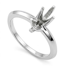 14K White Gold Solitaire Setting