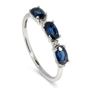 14K White Gold 0.94cttw Sapphire & Diamond Ring