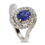 14K White Gold 1.27cttw Sapphire & Diamond Ring