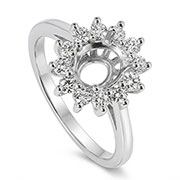 18K White Gold 0.42cttw Diamond Setting