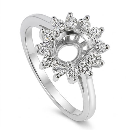 18K White Gold  Setting : 0.42 cttw Diamonds