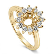 18K Yellow Gold 0.42cttw Diamond Setting