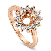 18K Rose Gold 0.42cttw Diamond Setting