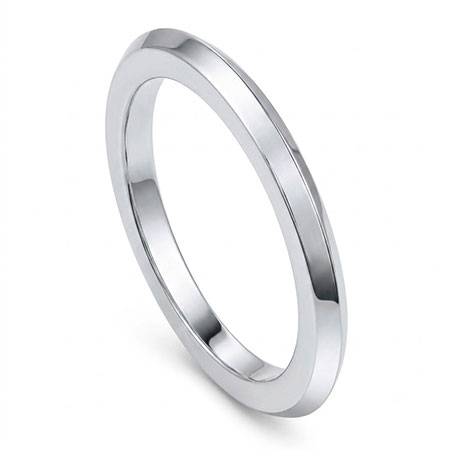 14K White Gold Wedding Band