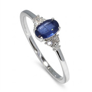 14K White Gold 0.58cttw Sapphire & Diamond Ring
