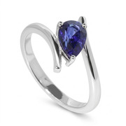 14K White Gold 1.00ct Sapphire Ring