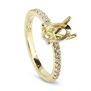 14K Yellow Gold 0.20cttw Diamond Setting