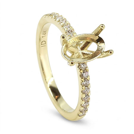 14K Yellow Gold Multi Stone Setting : 0.20 cttw Diamonds