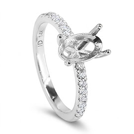14K White Gold Multi Stone Setting : 0.20 cttw Diamonds