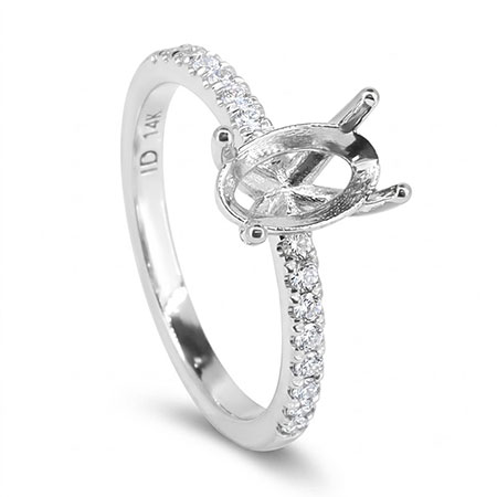 14K White Gold Multi Stone Setting : 0.20 cttw Diamonds