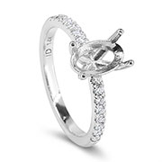 14K White Gold 0.20cttw Diamond Setting