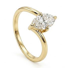 14K Yellow Gold Solitaire Ring : 1.00 ct Lab Grown Diamond