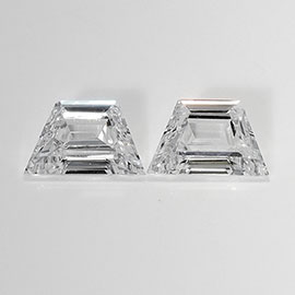 0.81 cttw Pair of Trapezoid Step Cut Natural Diamonds : E / VS1