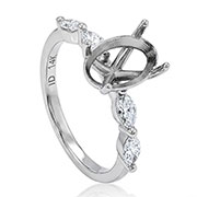 14K White Gold 0.50cttw Diamond Setting