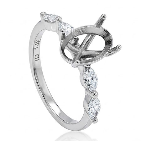 14K White Gold Multi Stone Setting : 0.50 cttw Diamonds