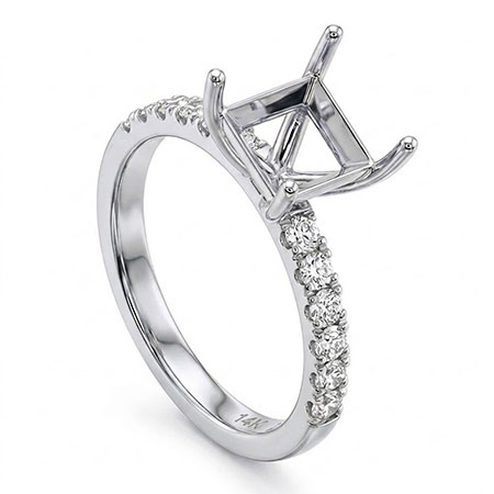 14K White Gold Multi Stone Setting : 0.40 cttw Diamonds