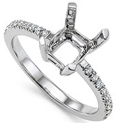 18K White Gold 0.10cttw Diamond Setting