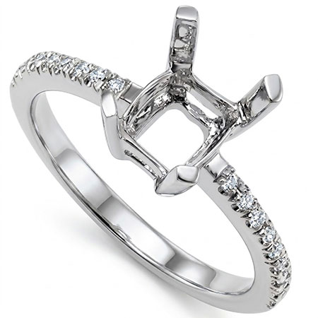 18K White Gold Multi Stone Setting : 0.10 cttw Diamonds