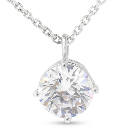 14K White Gold Solitaire Pendant : 1.00 cttw Lab Grown Diamond