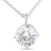 14K White Gold 1.00cttw Lab Grown Diamond Pendant