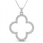 14K White Gold 0.42cttw Diamond Pendant