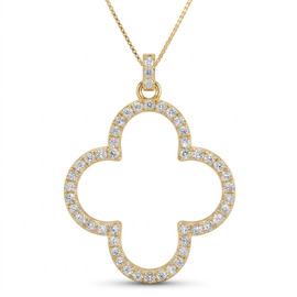 14K Yellow Gold Drop Pendant : 0.42 cttw Diamonds