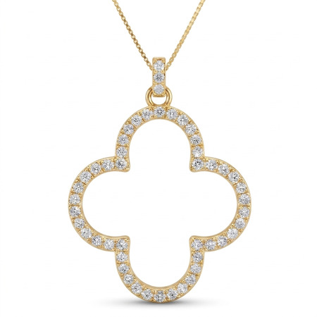 14K Yellow Gold Drop Pendant : 0.42 cttw Diamonds