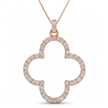 14K Rose Gold Drop Pendant : 0.42 cttw Diamonds
