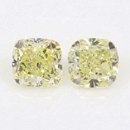 1.32 ct Cushion Cut Natural Diamond : Fancy Light Yellow / VS1