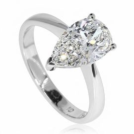 14K White Gold Solitaire Ring : 2.00 ct Lab Grown Diamond