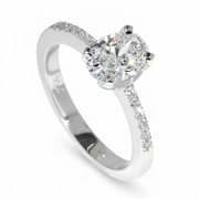 14K White Gold 1.10cttw Lab Grown Diamond & Diamond Ring
