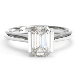 14K White Gold Solitaire Ring : 1.00 ct Lab Grown Diamond