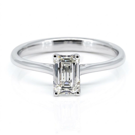14K White Gold Solitaire Ring : 1.00 ct Lab Grown Diamond