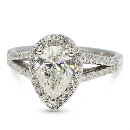 14K White Gold Multi Stone Ring : 1.32 cttw Lab Grown Diamonds