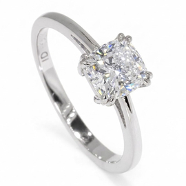 18K White Gold Solitaire Ring : 1.50 ct Lab Grown Diamond