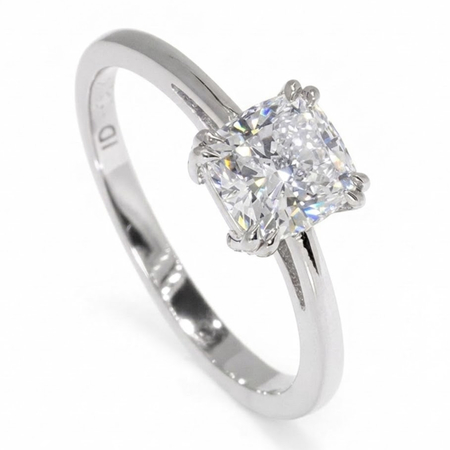 18K White Gold Solitaire Ring : 1.50 ct Lab Grown Diamond