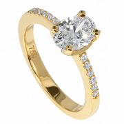 14K Yellow Gold 1.10cttw Lab Grown Diamond & Diamond Ring
