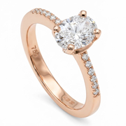 14K Rose Gold 1.10cttw Lab Grown Diamond & Diamond Ring