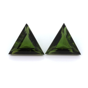 1.16 cttw Olive Green Pair of Trillion Natural Tourmalines