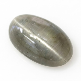 0.42 ct Cabochon Natural Chrysoberyl Cat’s Eye Quartz : Grayish Green